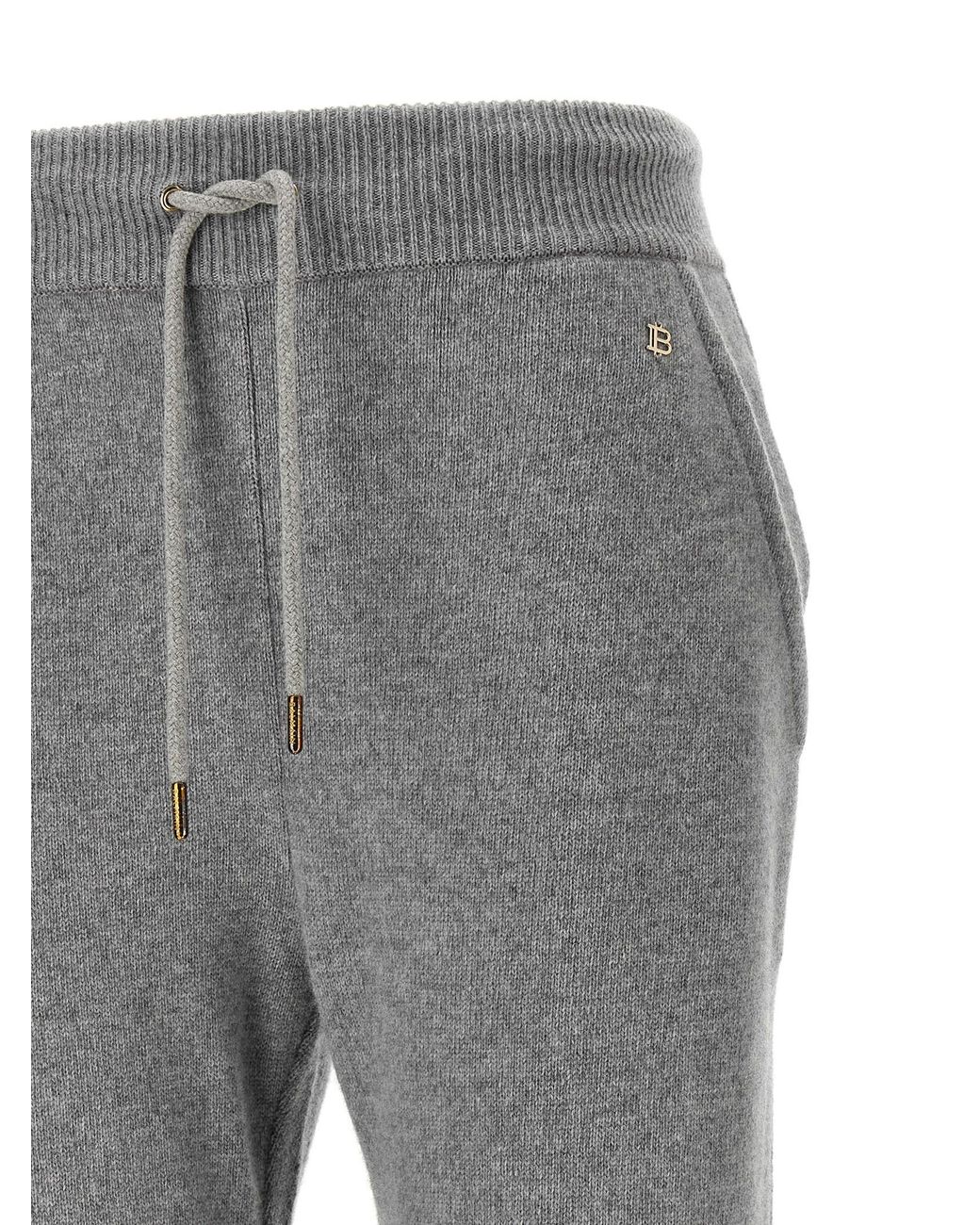 Balmain Gray Cashmere Joggers