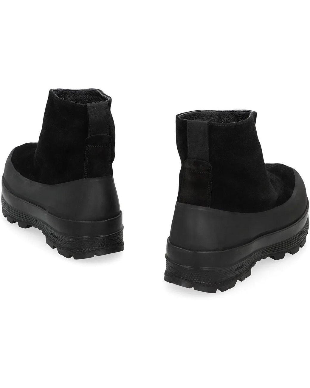 Stone Island Black Suede Ankle Boot With Logo for men