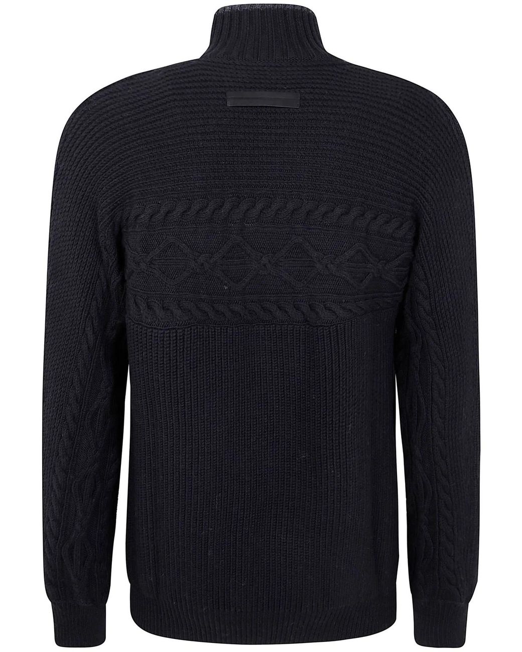 Zegna Blue Pure Wool Pearl Stitch High Neck for men