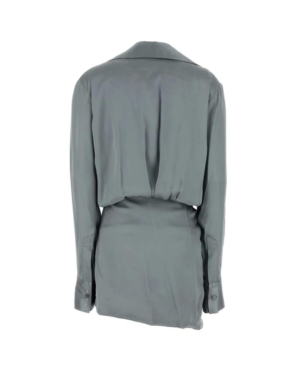 The Attico Gray Satin Mini Dress