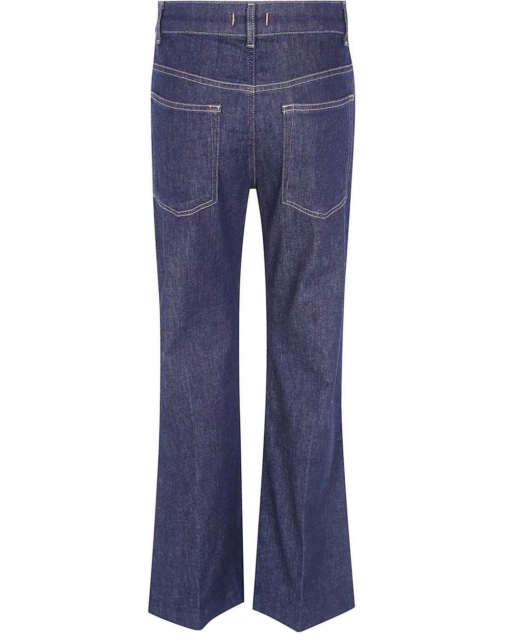 Seventy Blue Cashmere Blend Wide Leg Denim