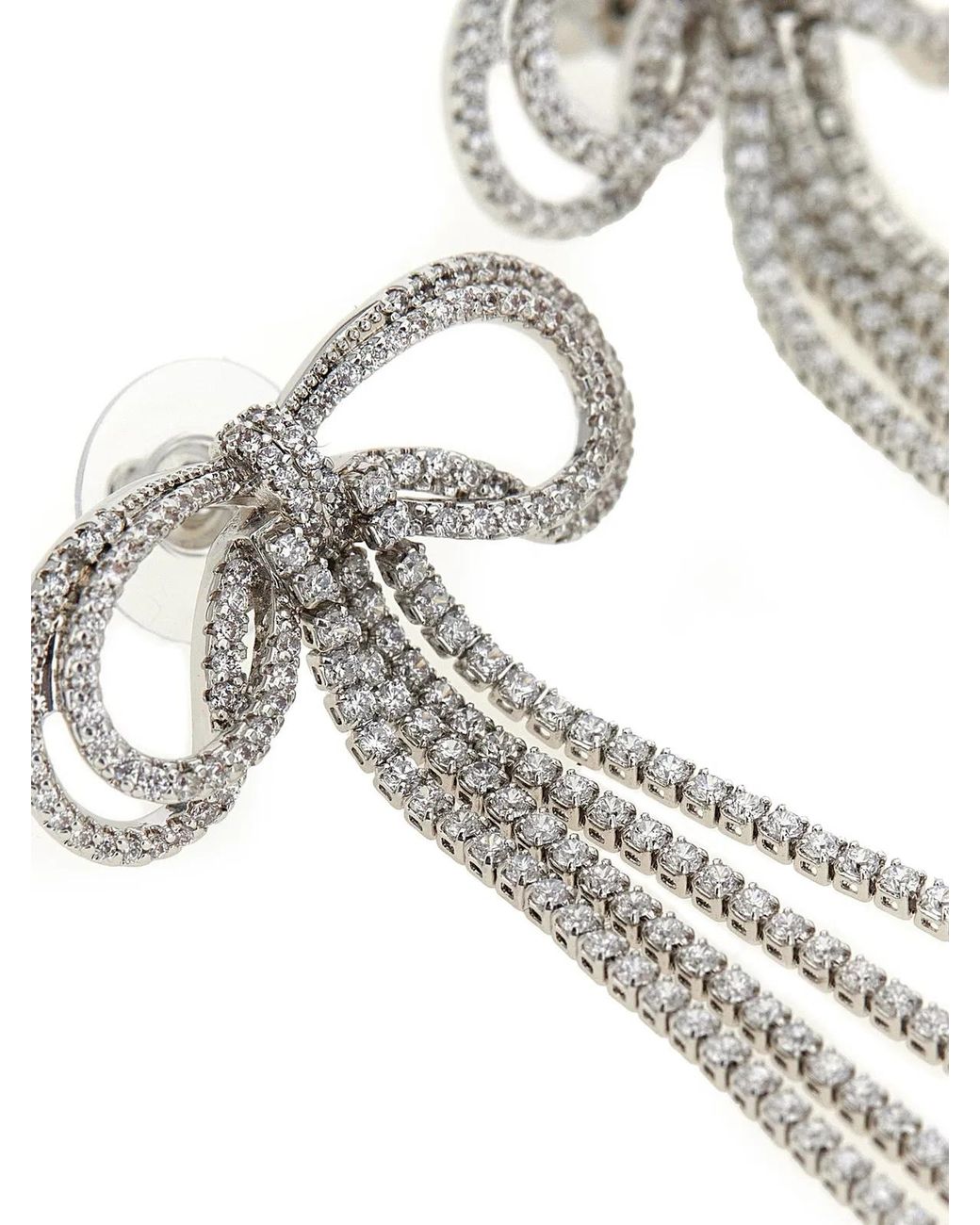 Self-Portrait White Self Portrait 'Double Crystal Bow' Earrings