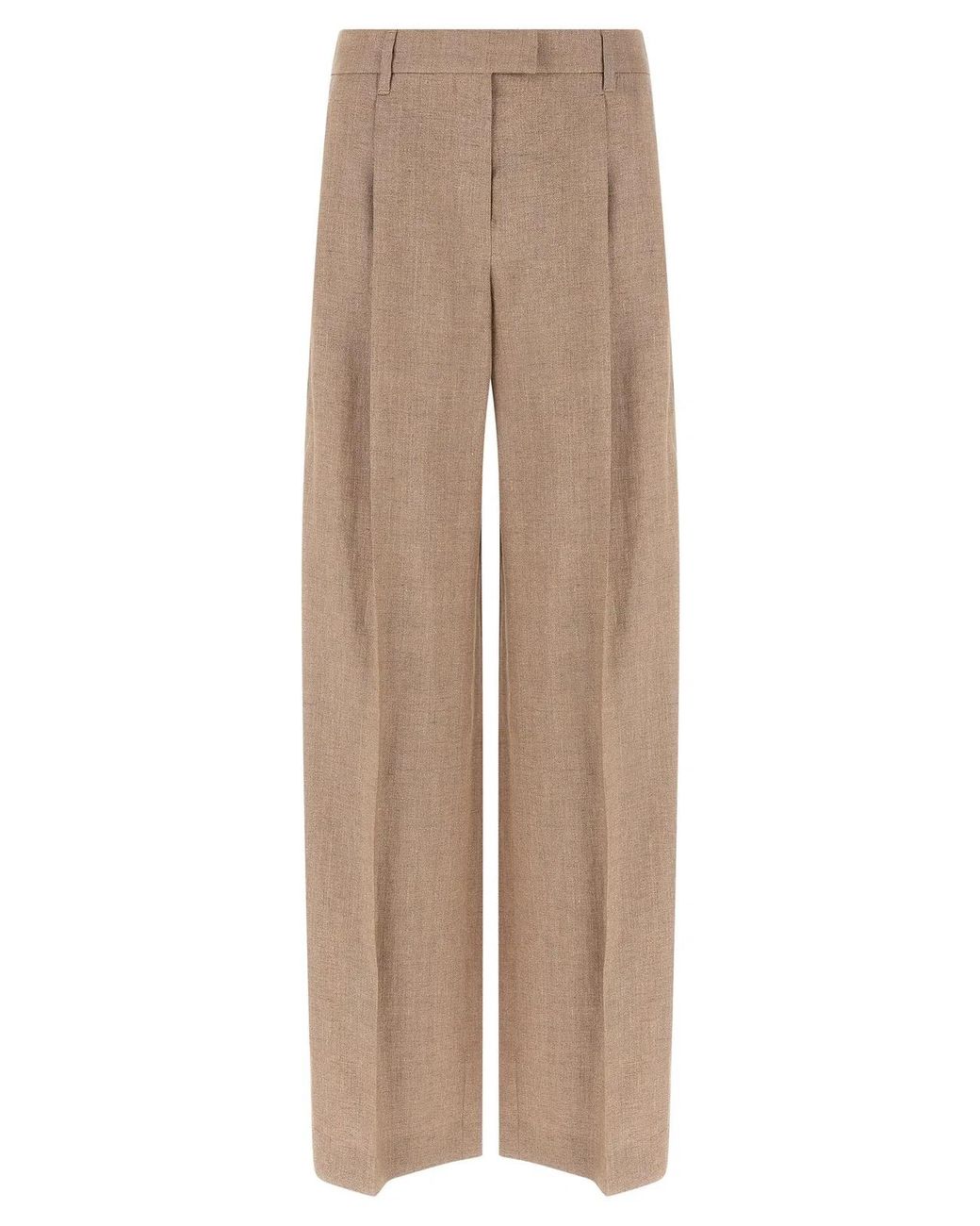 Brunello Cucinelli Natural Linen Flared Pants