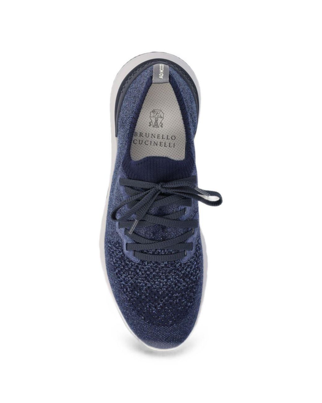 Brunello Cucinelli Blue Cotton Sneakers for men