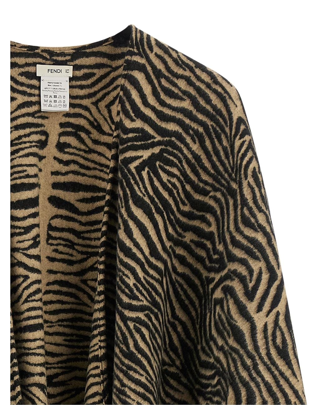 Fendi Black 'Tiger' Poncho