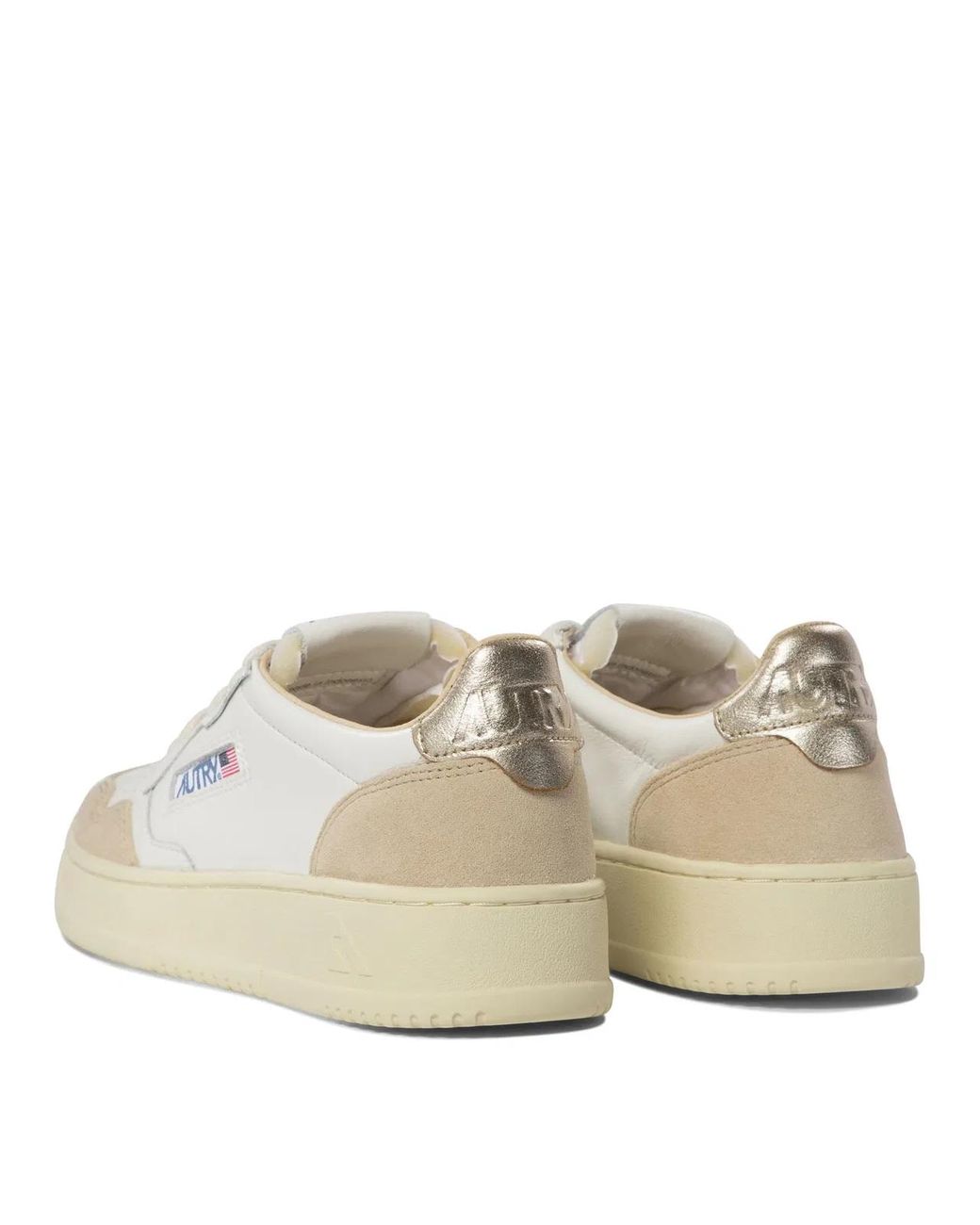 Autry White "Medalist Low" Sneakers
