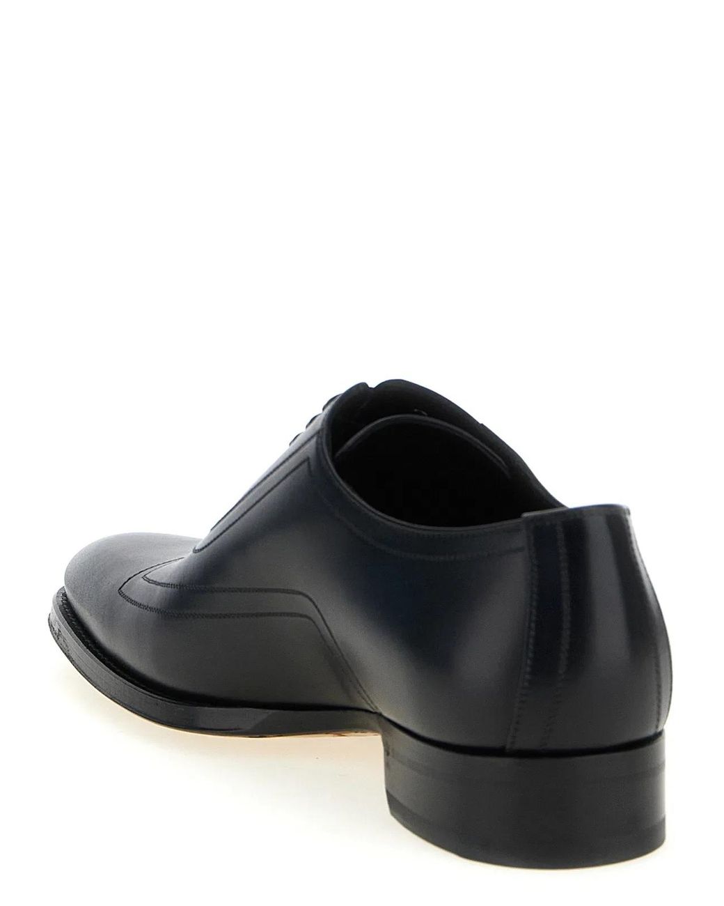 Gucci Black Leather Lace Up Shoes for men