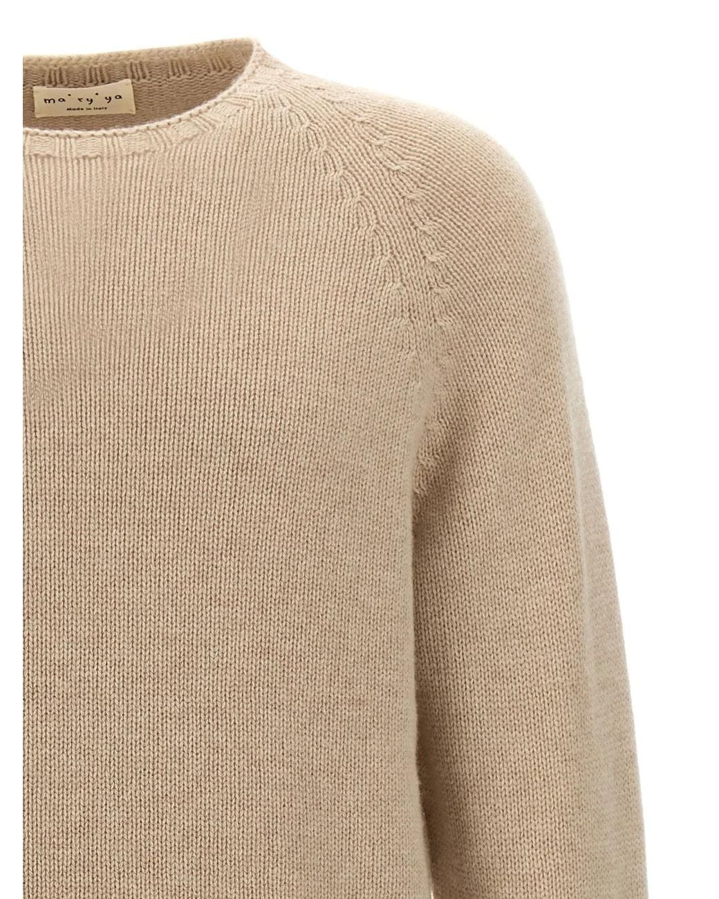 Ma'ry'ya Natural Crew-Neck Sweater for men