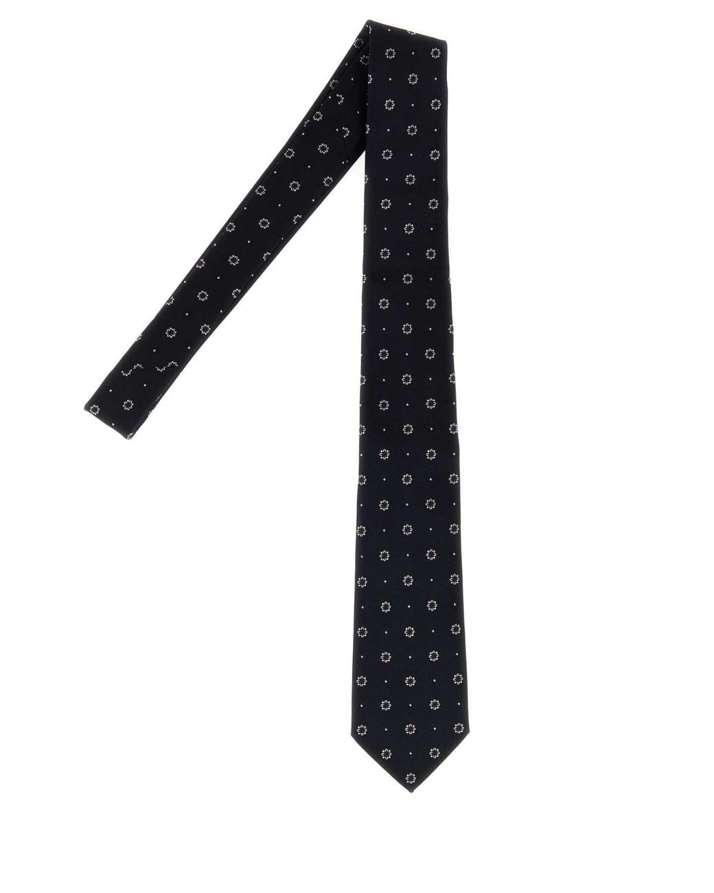 Saint Laurent Blue Floral Bicolor Silk Tie For for men