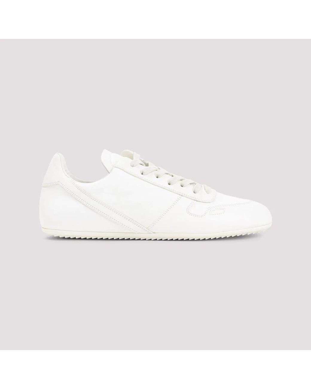 Rick Owens White Leather Sneakers for men