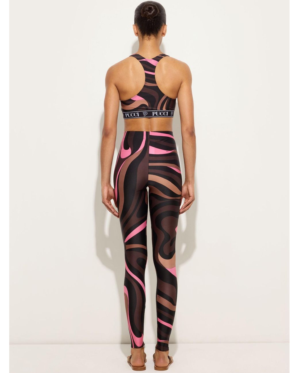 Emilio Pucci Black Marmo Print Sports Top