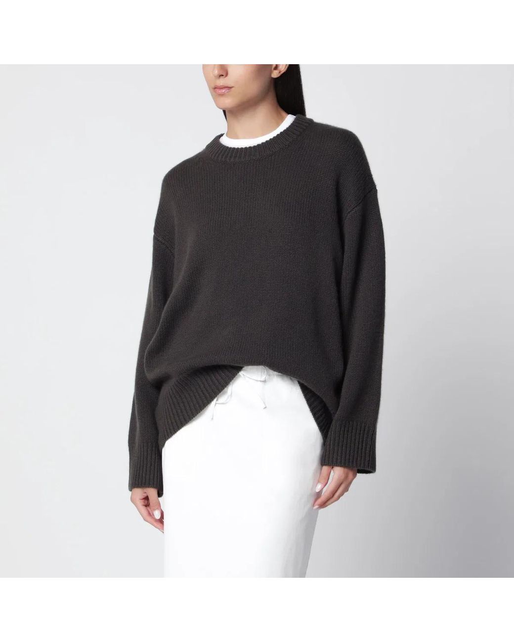 Lisa Yang Black Crewneck Sweater Noor