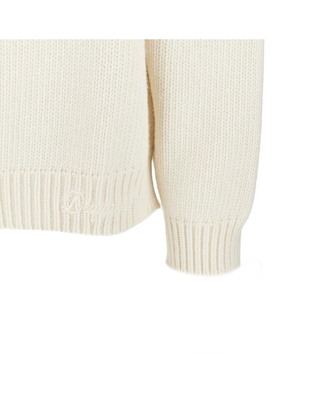 DSquared² White Jacquard Motif Wool Sweater for men