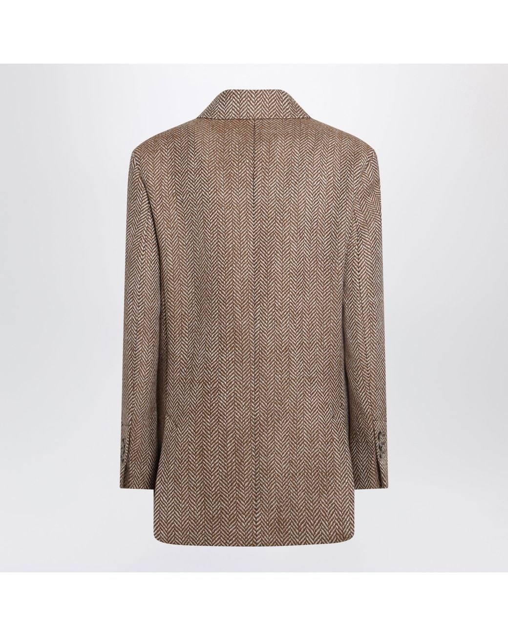 AMI Brown Double-Breasted Blazer