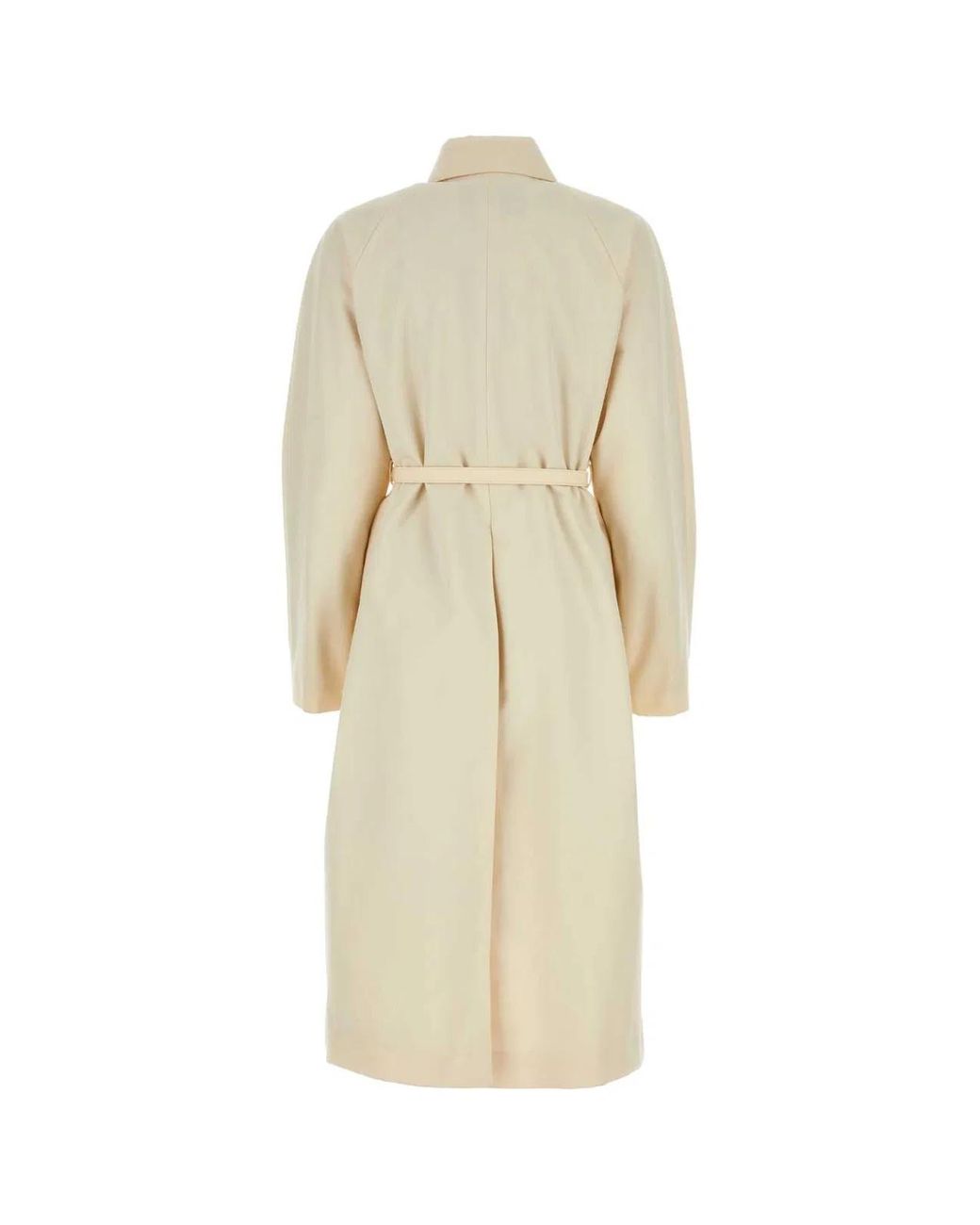 Fendi White Ivory Polyester Blend Overcoat