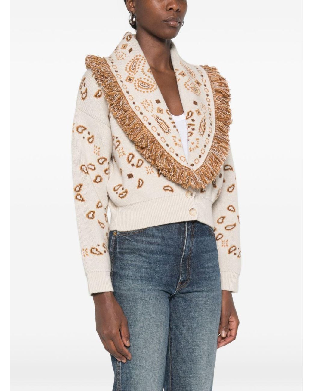 Alanui White Off Wool Coat