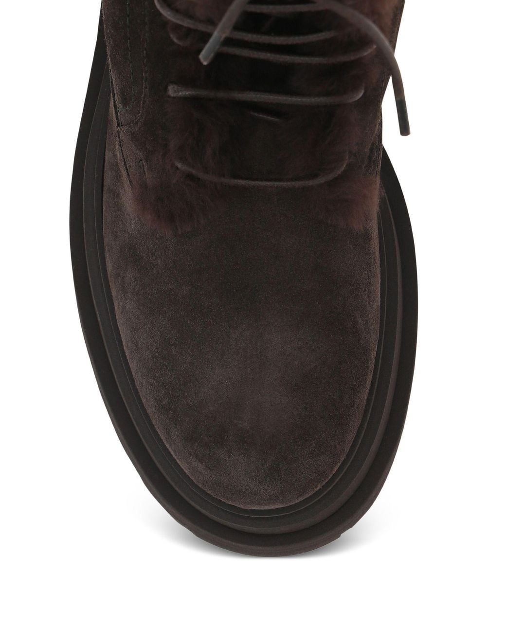 Brunello Cucinelli Black Shearling-Trim Combat Boots