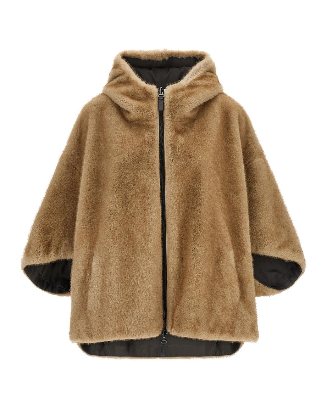 Lou Andrea Gray Reversible Cape With Hood