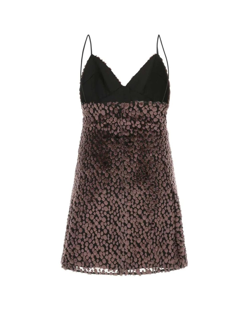 Saint Laurent Brown Two-Tone Velvet Mini Dress
