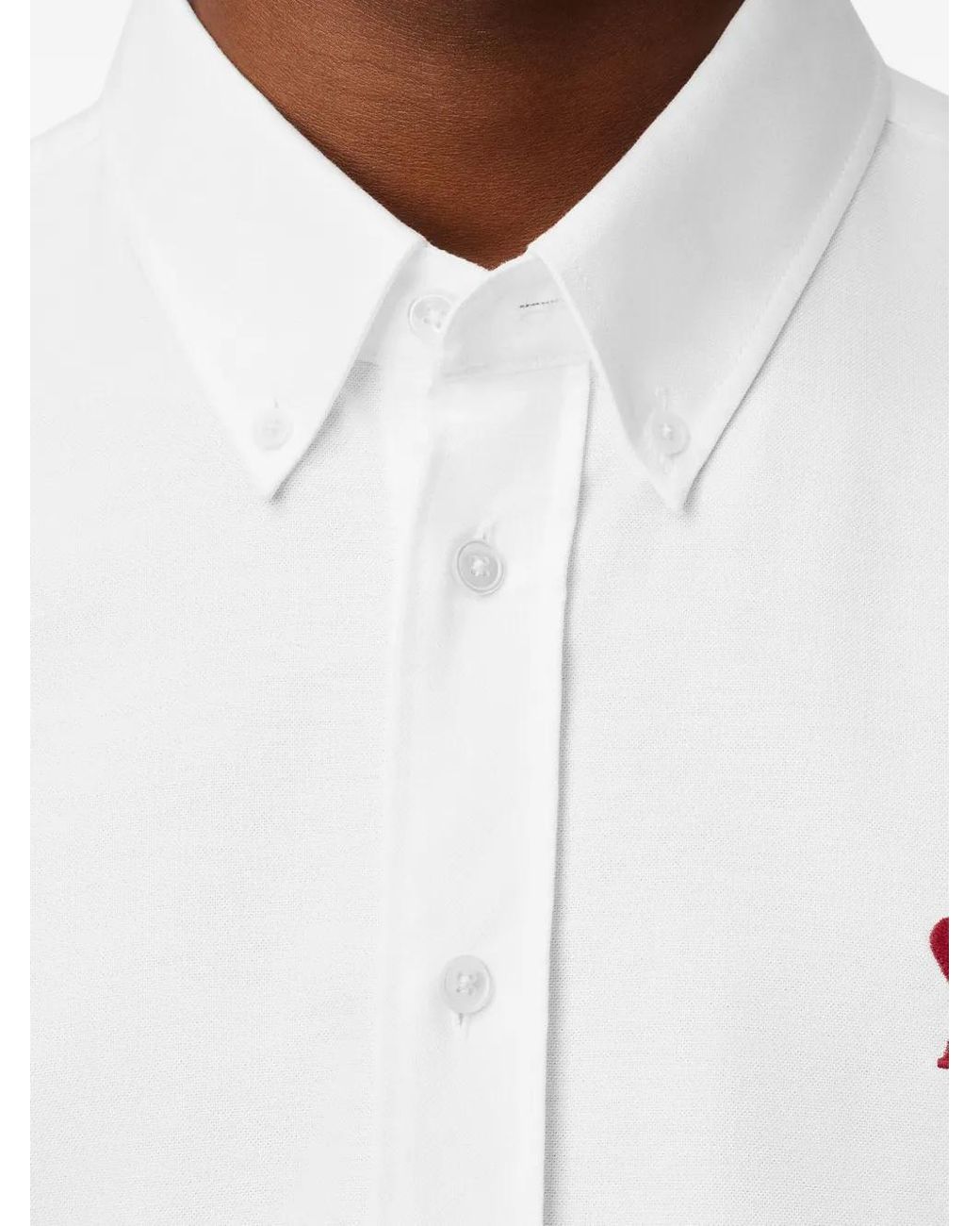 AMI White Cotton Ami De Coeur Shirt for men