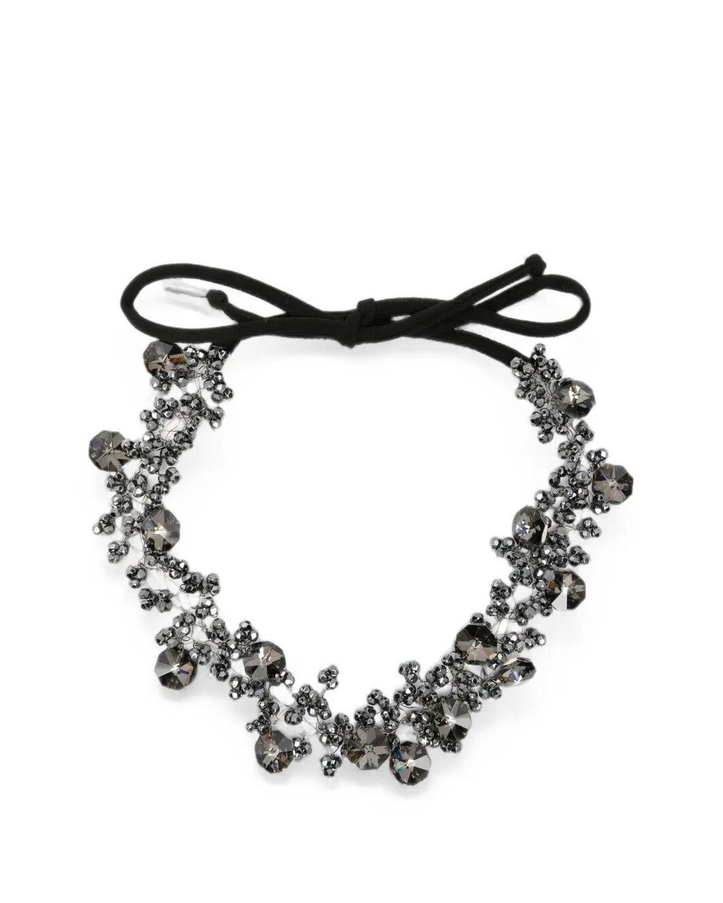 Maria Calderara Black Graphite Crystal Long Necklace