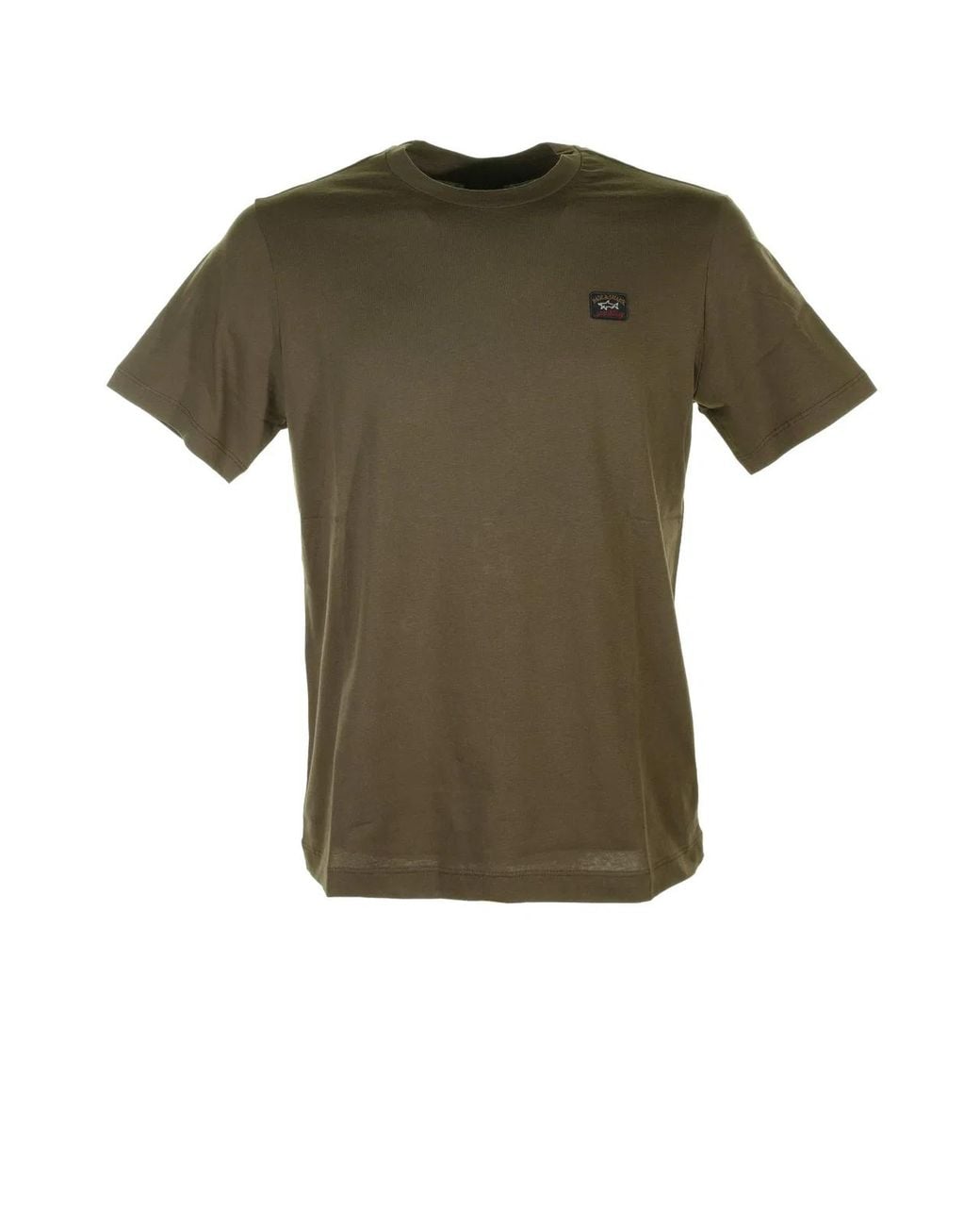 Paul & Shark Green Paul & Shark Military T-Shirt With Logo for men