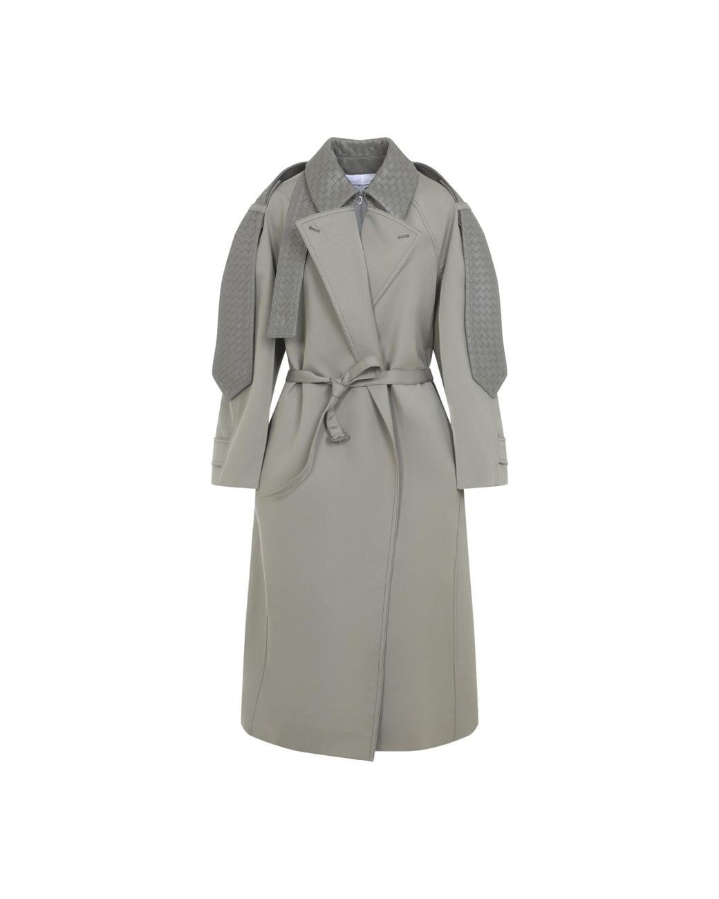 Bottega Veneta Gray Desert Taupe Cotton Silk Trench