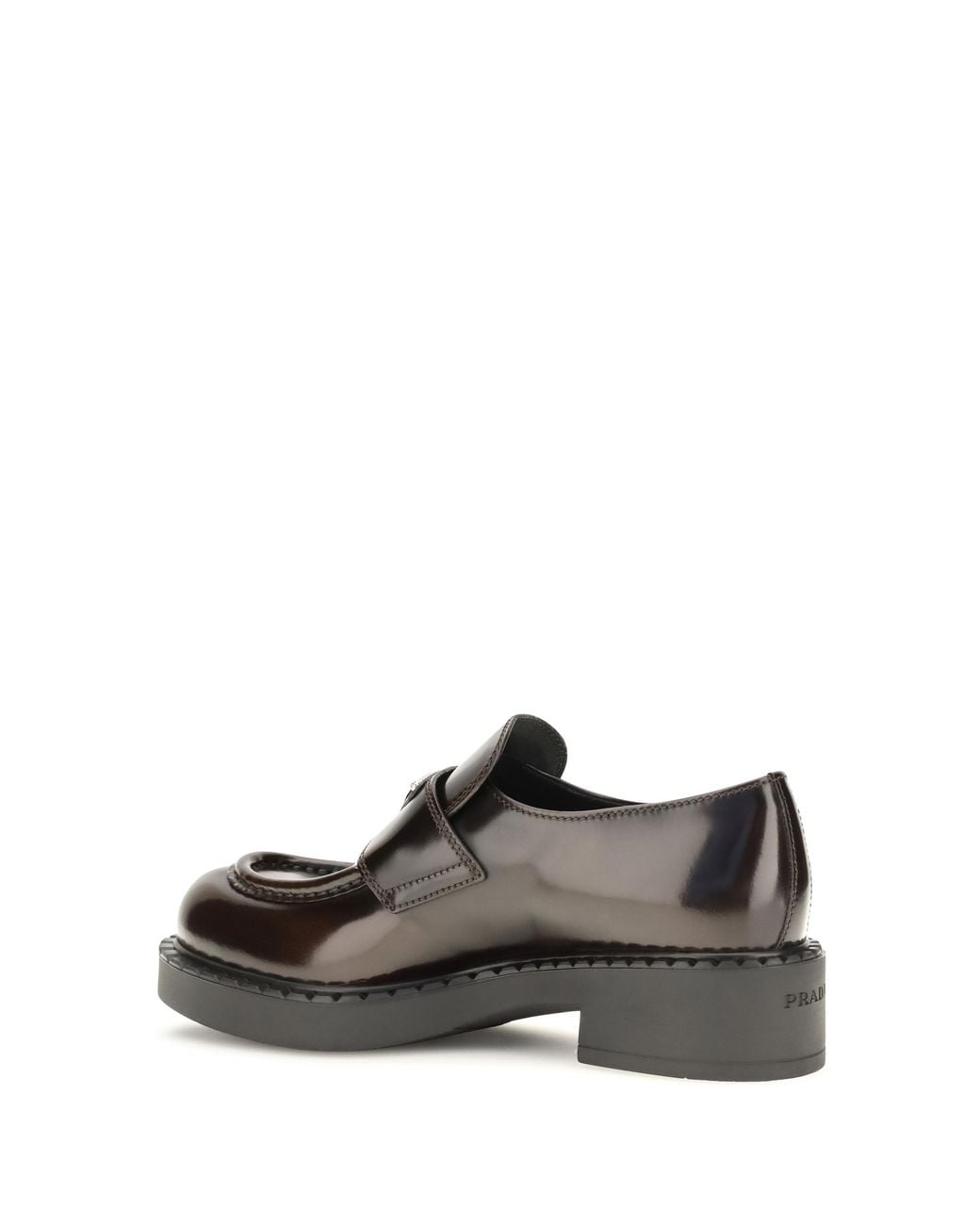 Prada Black Leather Logo Loafers