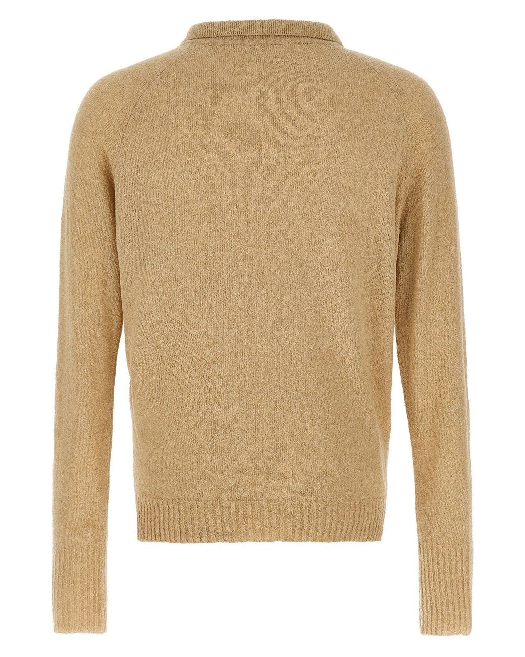 Ma'ry'ya Natural Bouclé Cotton Shirt Polo for men