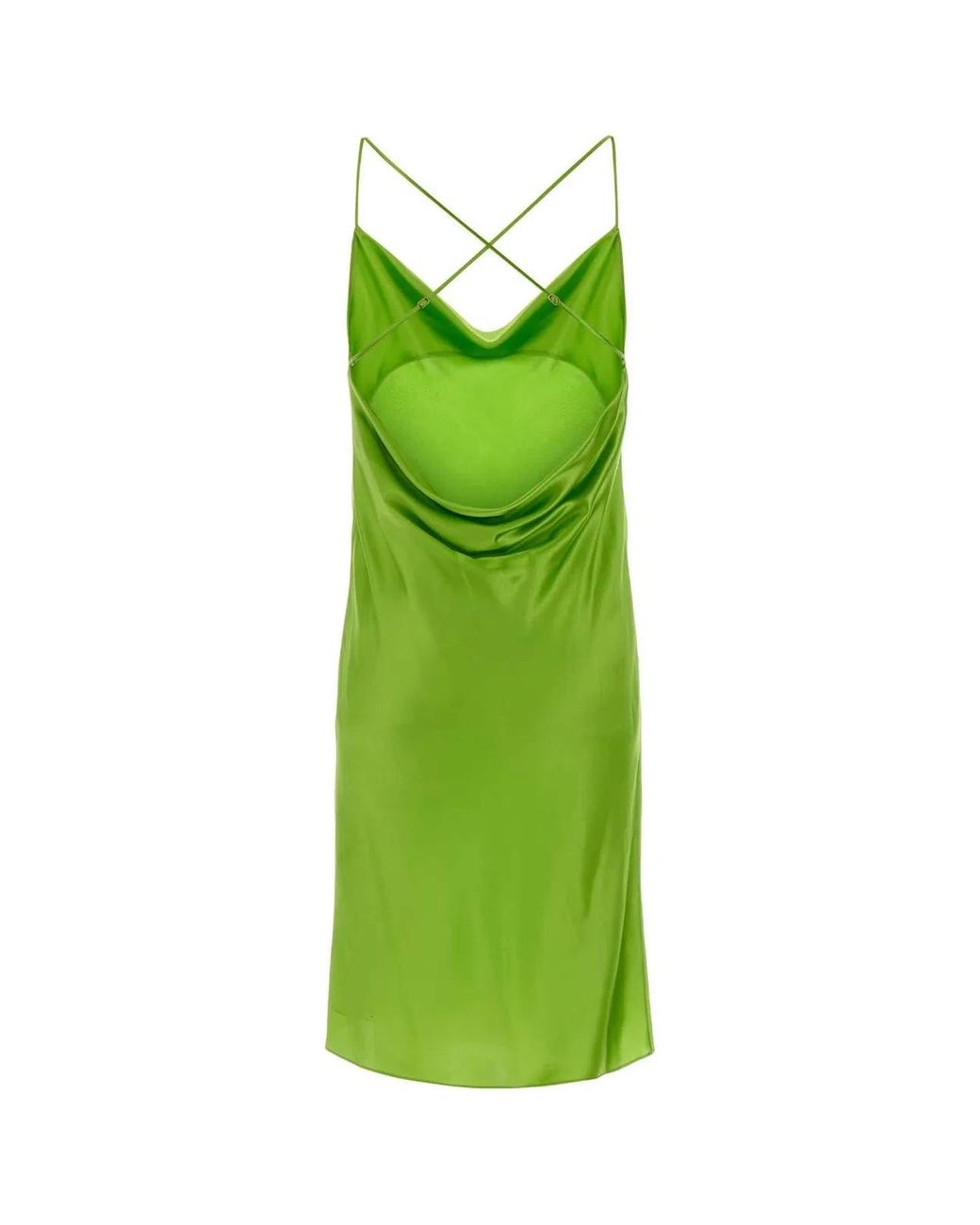 Saint Laurent Green Silk Mini Dress