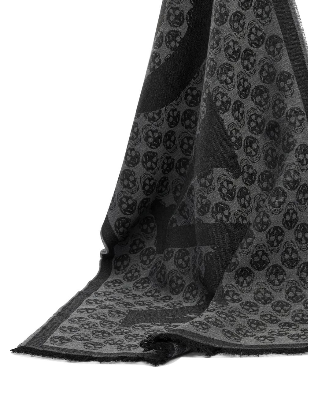 McQueen Black Scarf Multi Logo 35X190 for men