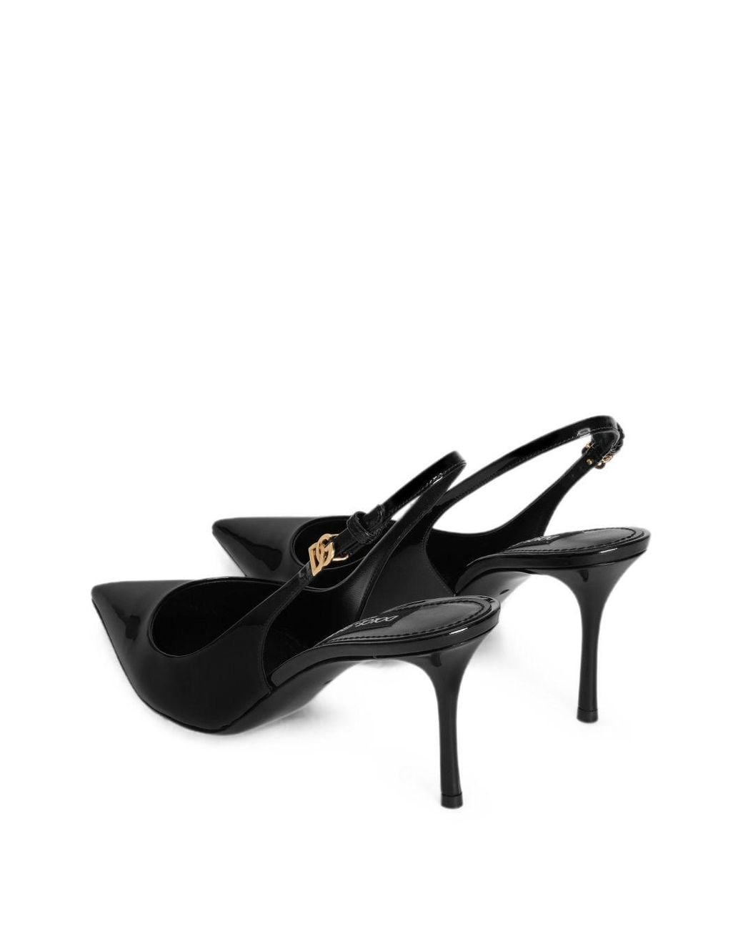 Dolce & Gabbana Black Dolce & Gabbana Patent Leather Slingback
