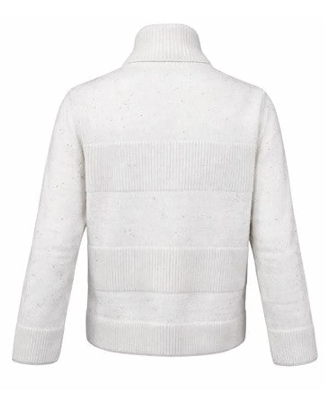 D.exterior White Chalk Wool Sweater