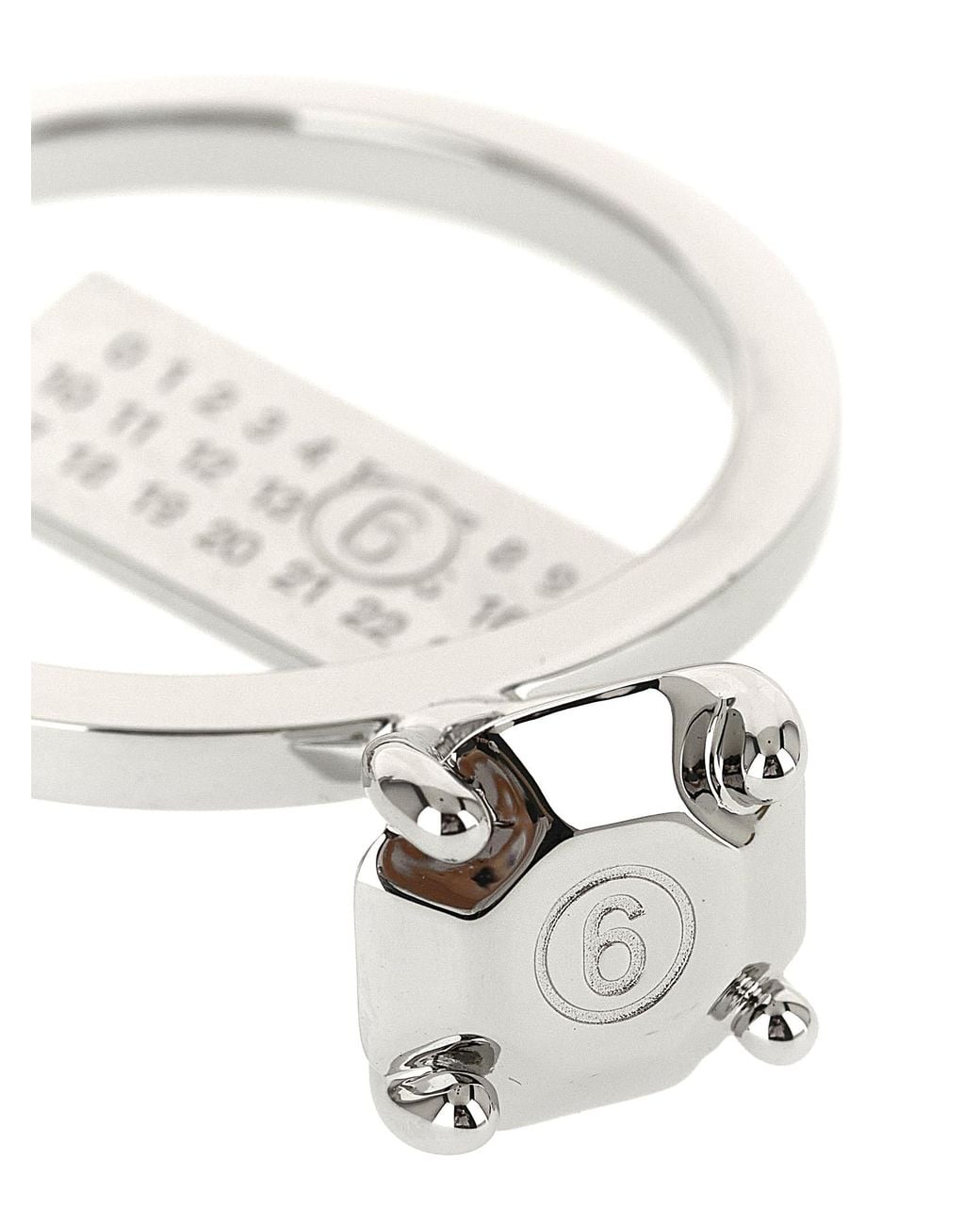 MM6 by Maison Margiela Metallic 'Numeric' Keyring for men