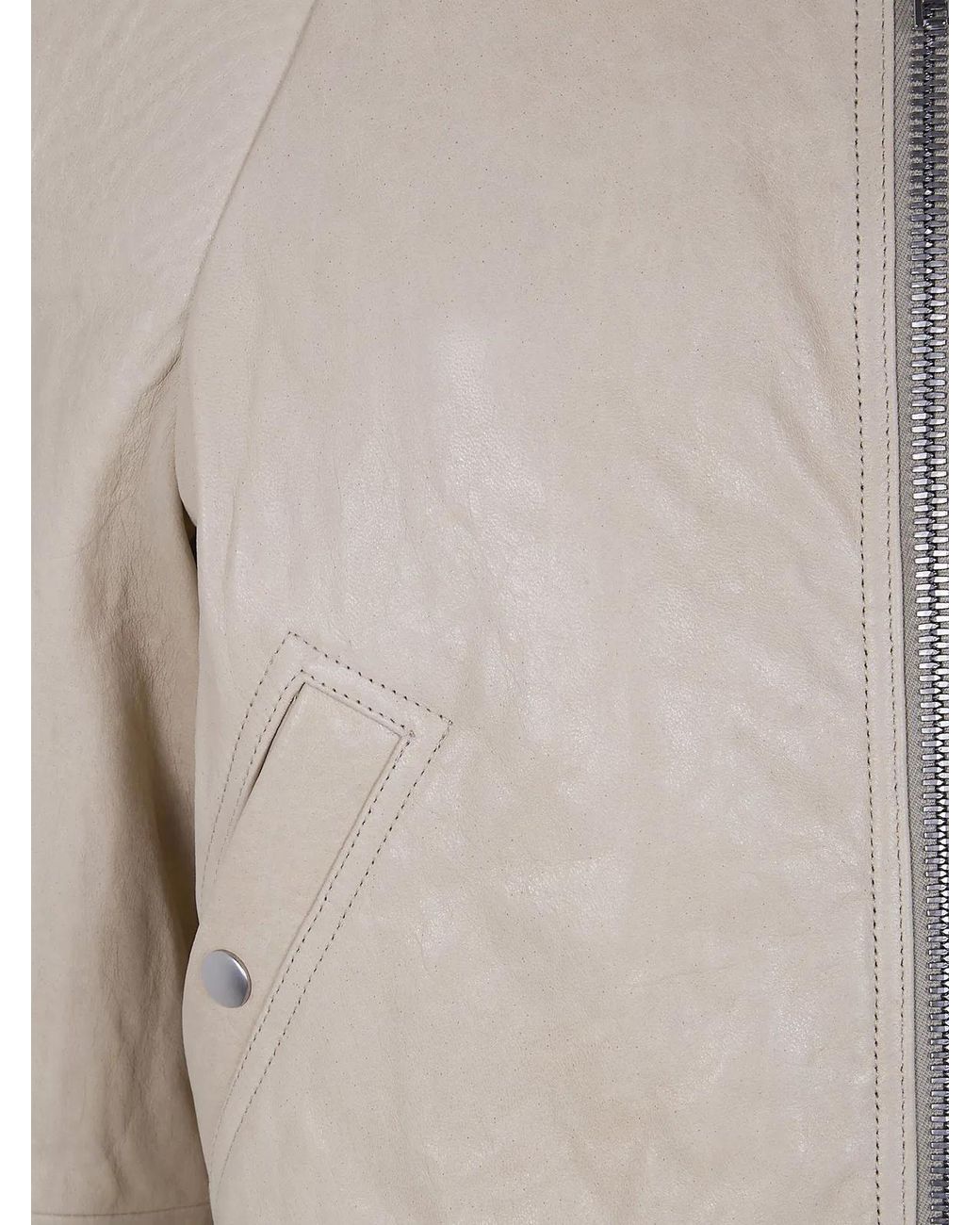 Rick Owens Natural "Temple Flight" Leather Jacket for men