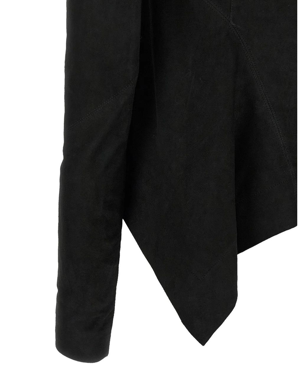 Rick Owens Black Lamb Leather Leather Jacket