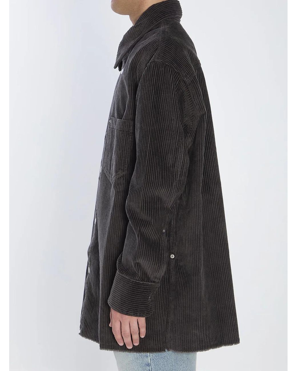 AMI Black Corduroy Overshirt for men