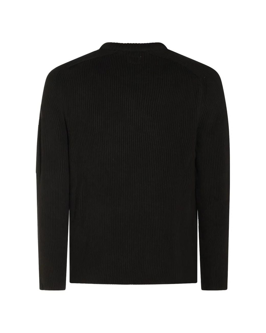 C P Company Black C.P.Company Raven Full Rib Crewneck for men