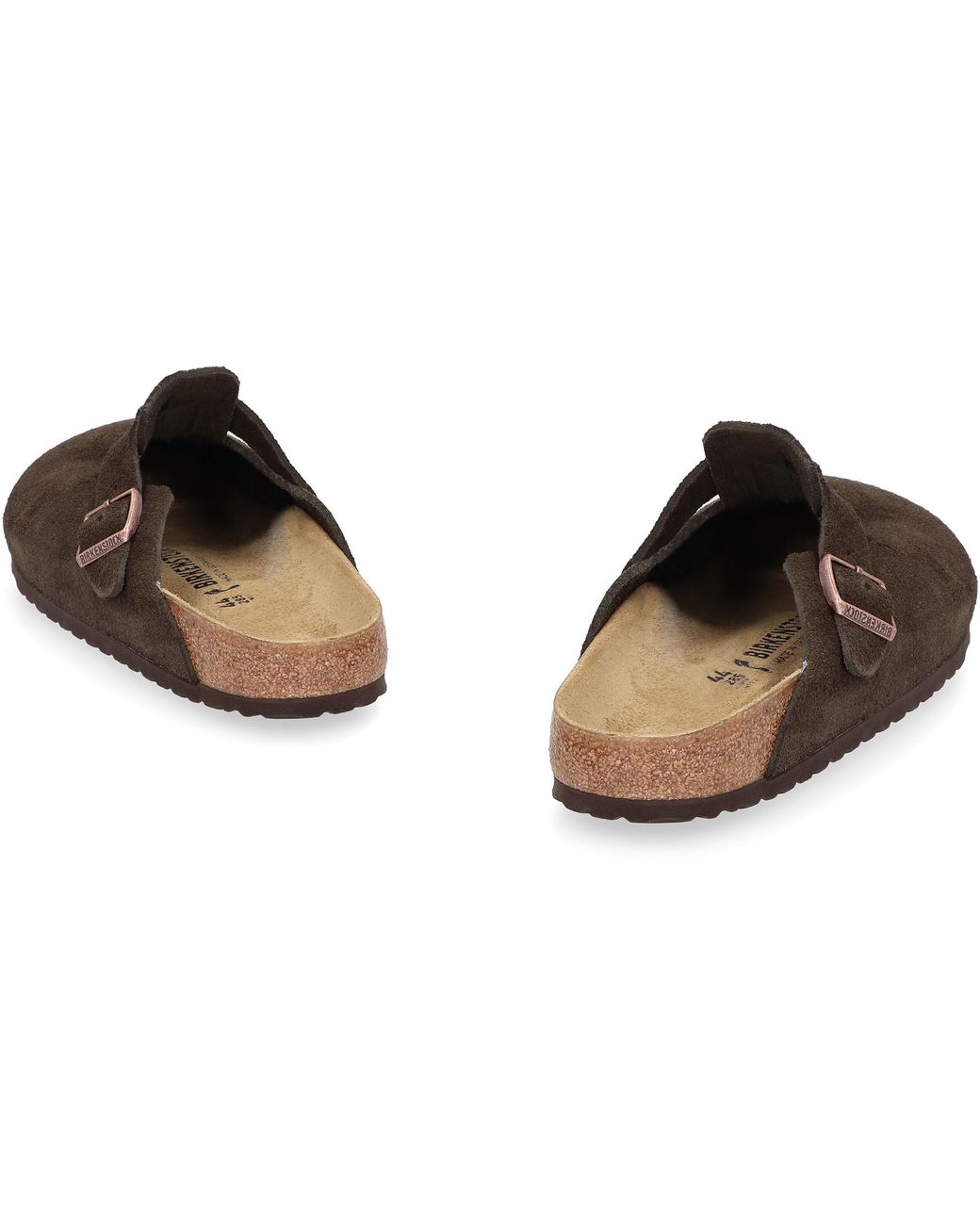 Birkenstock Brown Classic Suede Boston Sabot For for men