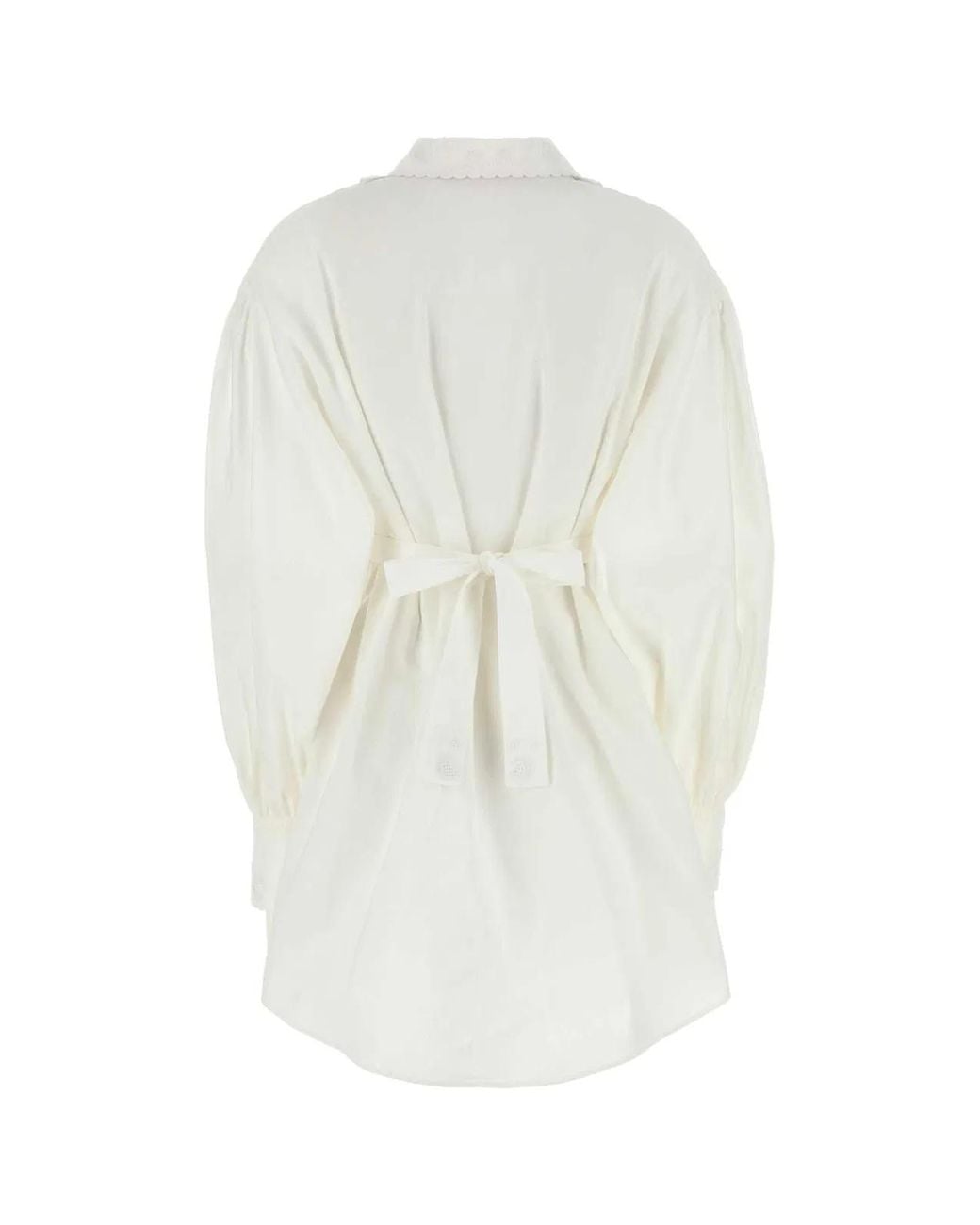 Valentino Garavani White Cotto Blend Shirt Dress