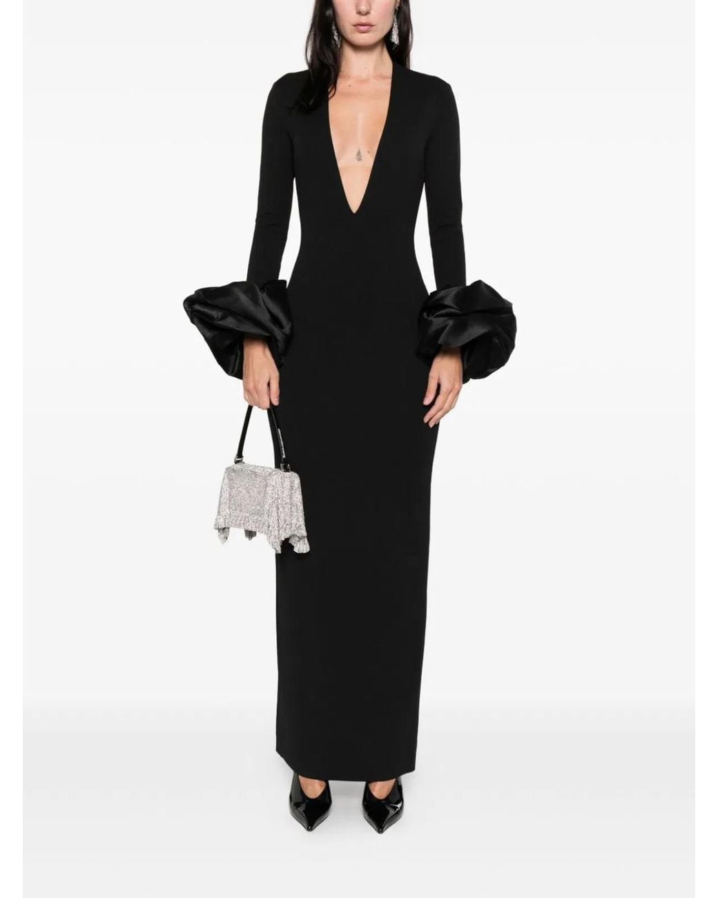 Solace London Black Valerie Maxi Dress