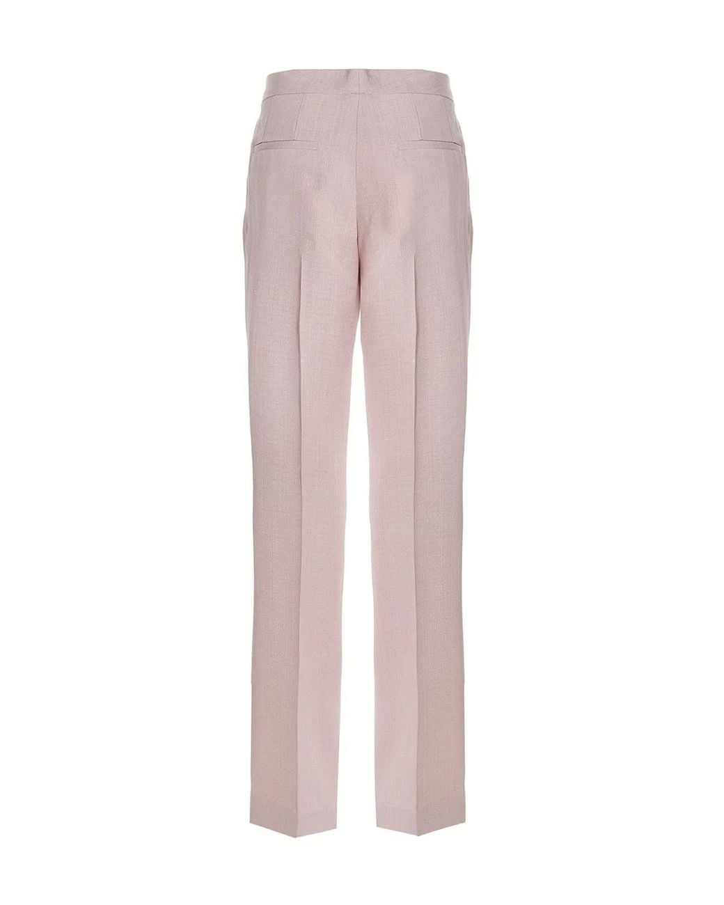 Jil Sander Pink Tailored Viscose-Silk Blend Trousers