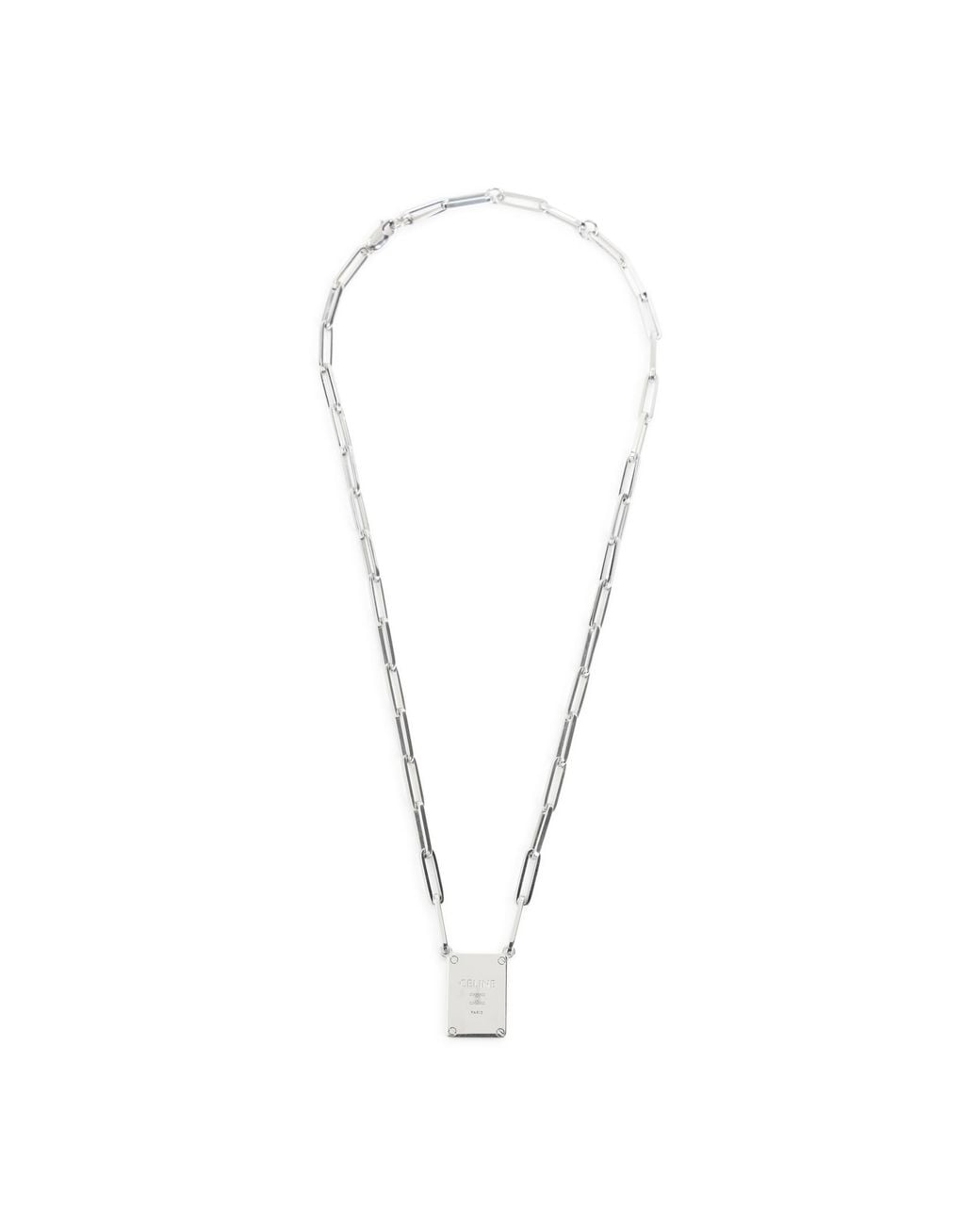 Céline Metallic Tag Necklace for men