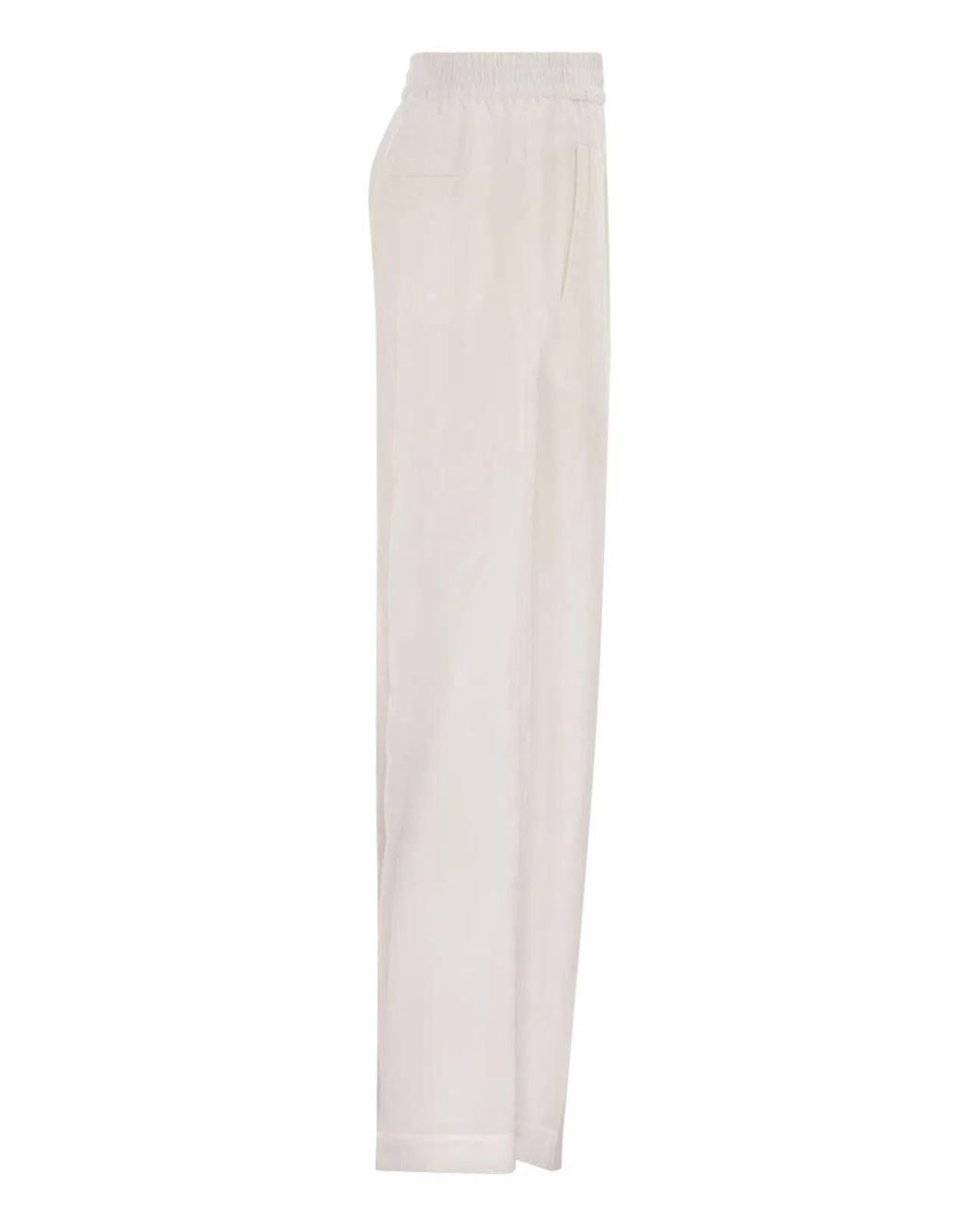 Brunello Cucinelli White Loose Track Trousers