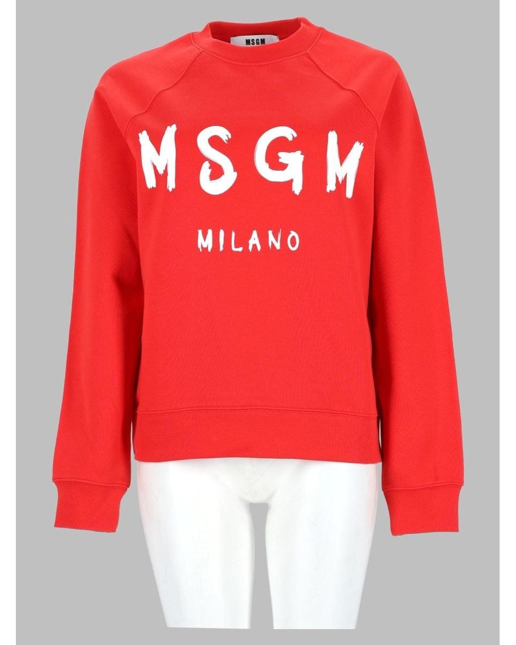 MSGM Red Cotton Sweatshirt