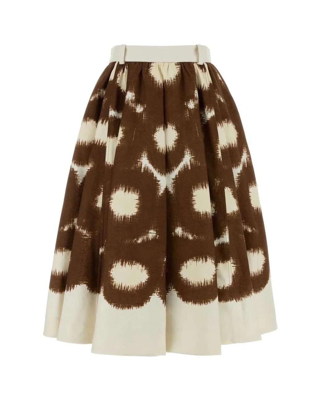 Prada Brown Printed Cotton Skirt