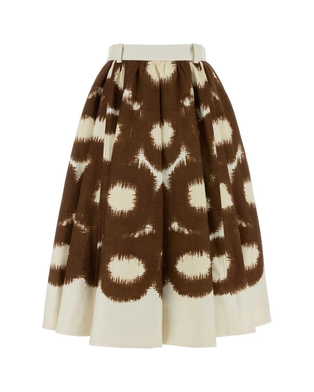 Prada Brown Midi Cotton Dress With Print