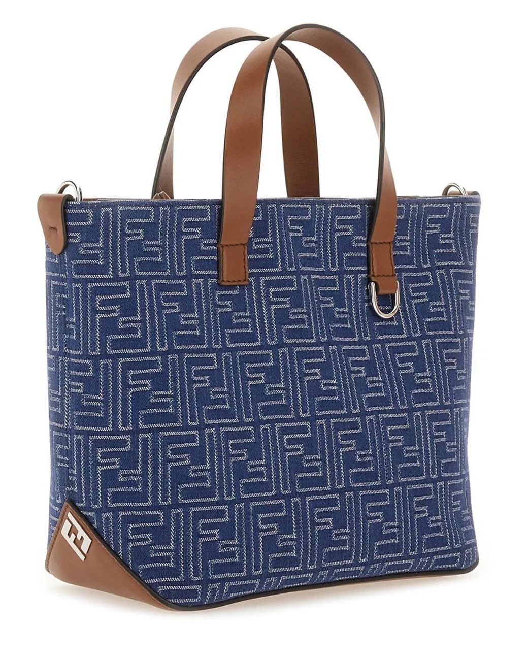 Fendi Blue Small Tote Bora Ff for men