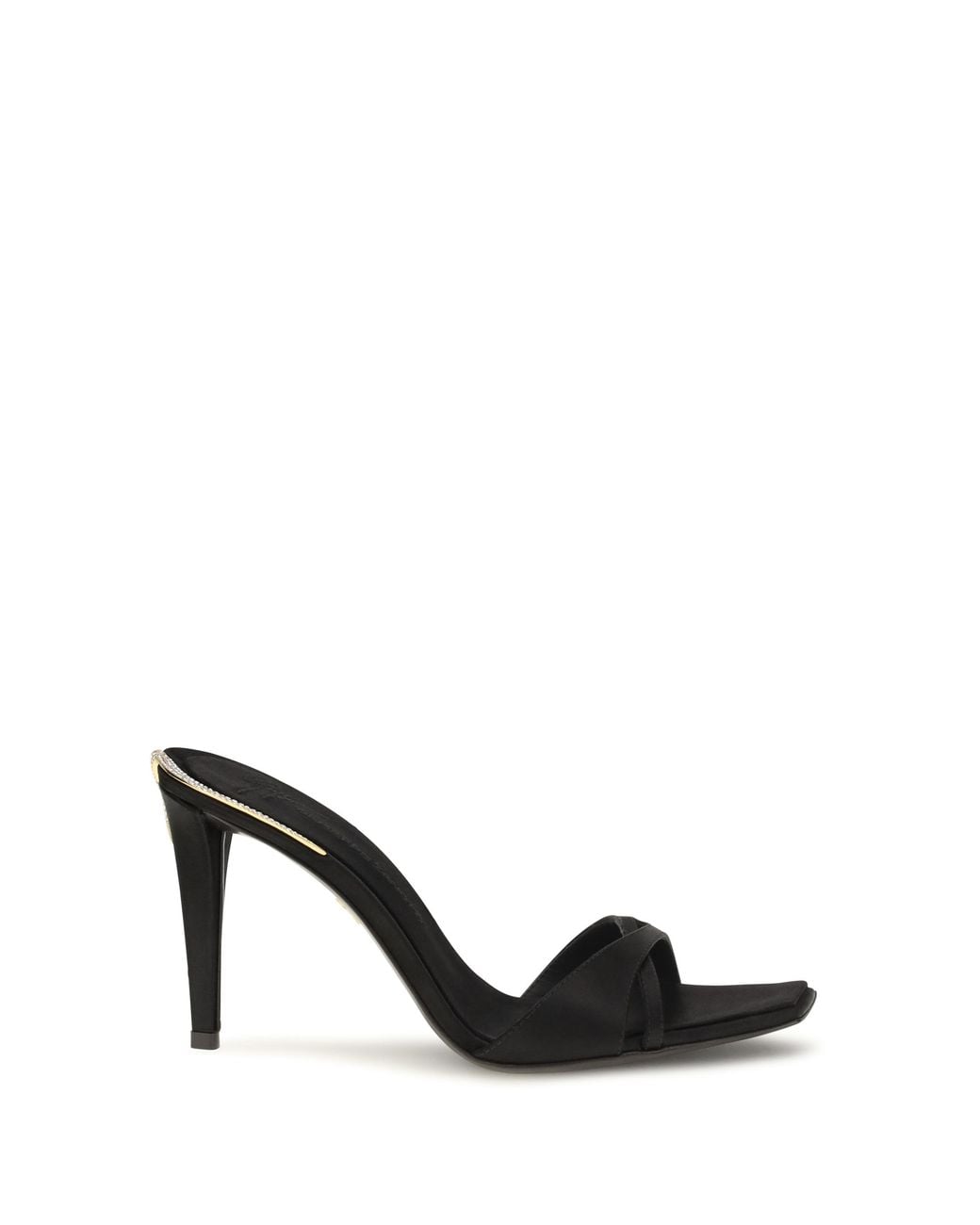 Giuseppe Zanotti Black Salamander Satin Mules Sandals