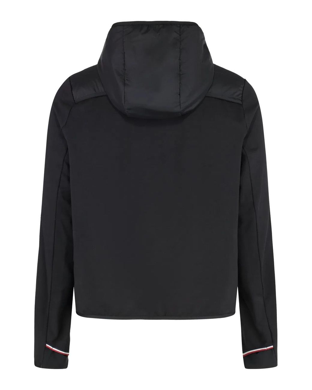 Moncler Black Cardigan With Padded Front Panel